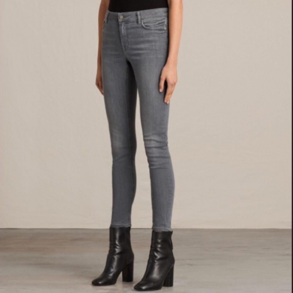 All Saints Mast Fit Jeans Skinny Washed Gray